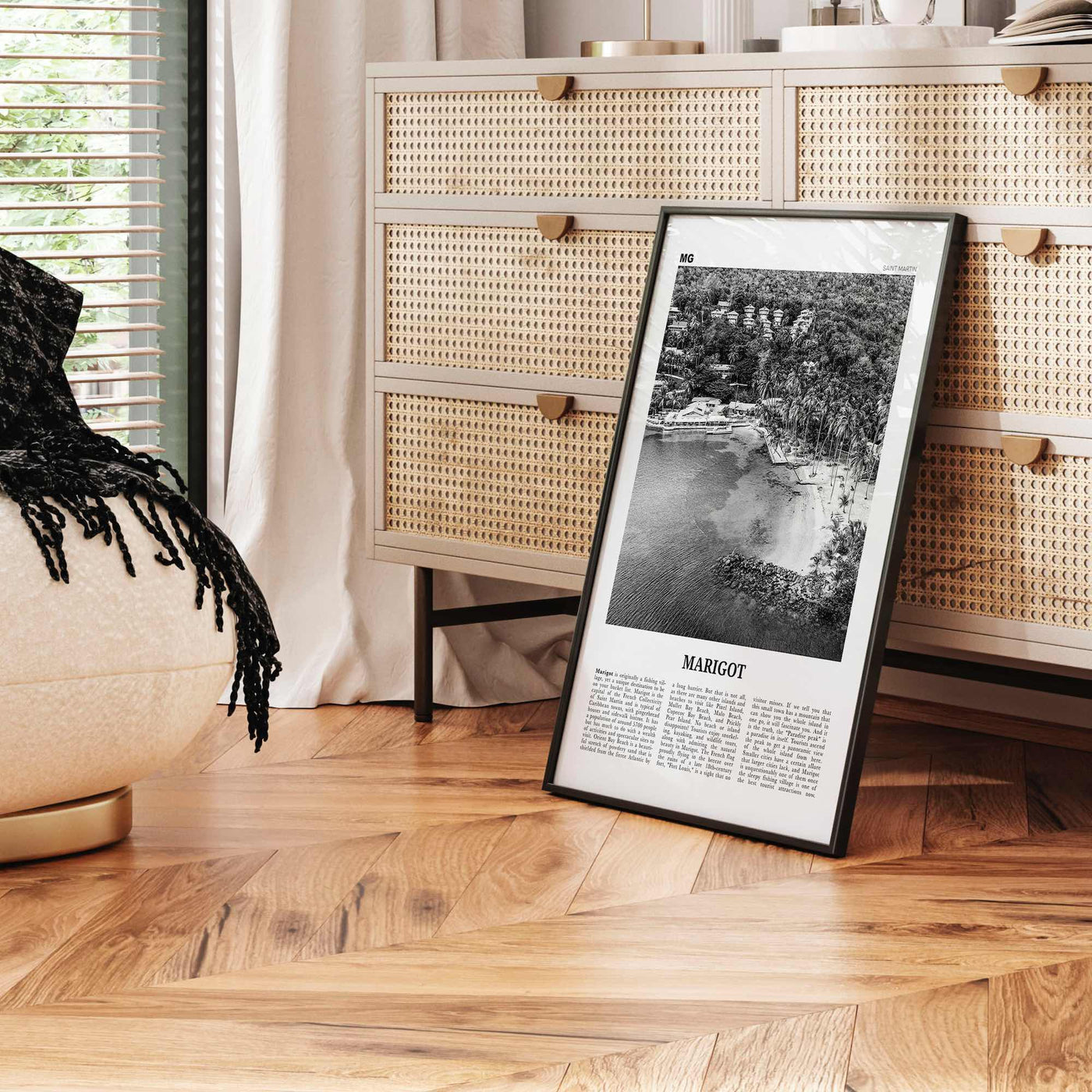 Marigot Print Black and White, Marigot Wall Art, Marigot Poster, Marigot Photo, Marigot Wall Décor, Marigot Map, Saint Martin