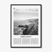 Marin County Print Black and White, Marin County Wall Art, Marin County Poster, Marin County Photo, California, USA, United States
