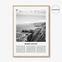 Marin County Print Black and White, Marin County Wall Art, Marin County Poster, Marin County Photo, California, USA, United States