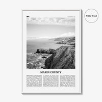 Marin County Print Black and White, Marin County Wall Art, Marin County Poster, Marin County Photo, California, USA, United States