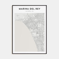 Marina Del Rey Map Portrait Poster