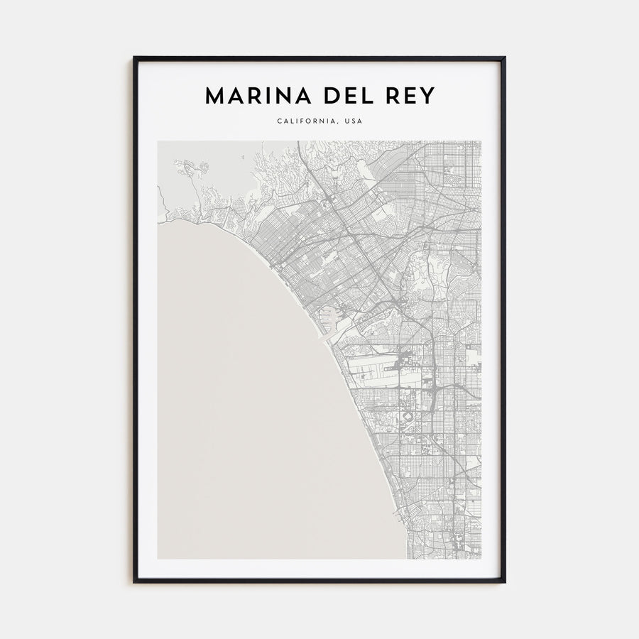 Marina Del Rey Map Portrait Poster