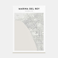 Marina Del Rey Map Portrait Poster
