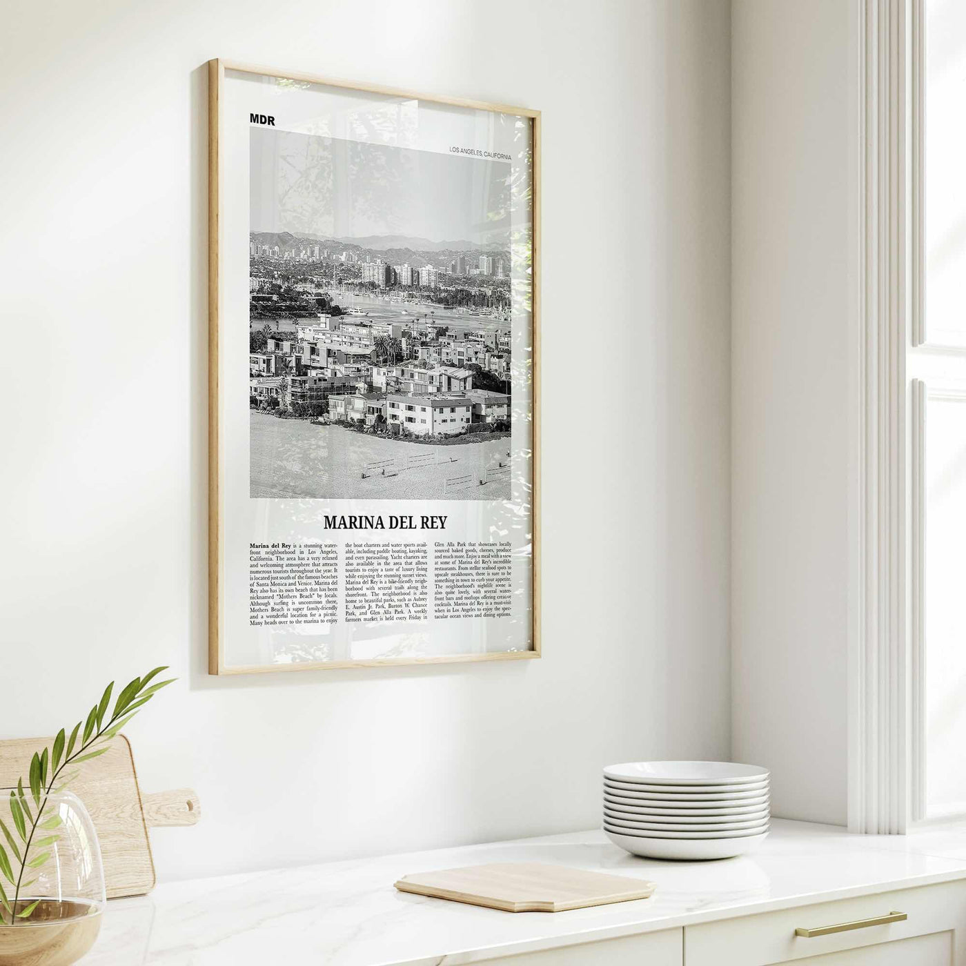 Marina Del Rey Print Black and White, Marina Del Rey Wall Art, Marina Del Rey Poster, Marina Del Rey Photo, California, USA, United States