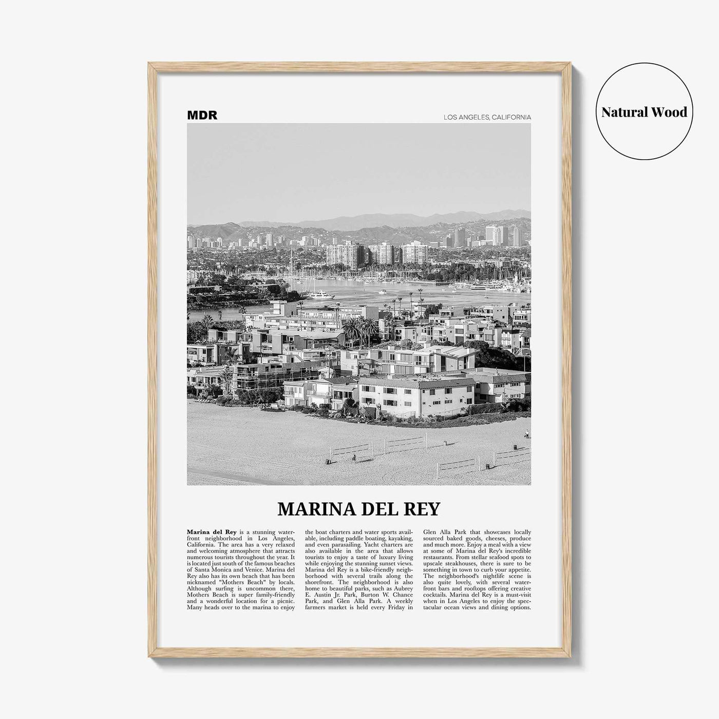 Marina Del Rey Print Black and White, Marina Del Rey Wall Art, Marina Del Rey Poster, Marina Del Rey Photo, California, USA, United States
