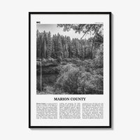 Marion County Print Black and White, Marion County Wall Art, Marion County Poster, Marion Photo, Marion Wall Décor, Marion Map, Indiana, USA