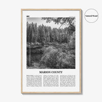 Marion County Print Black and White, Marion County Wall Art, Marion County Poster, Marion Photo, Marion Wall Décor, Marion Map, Indiana, USA