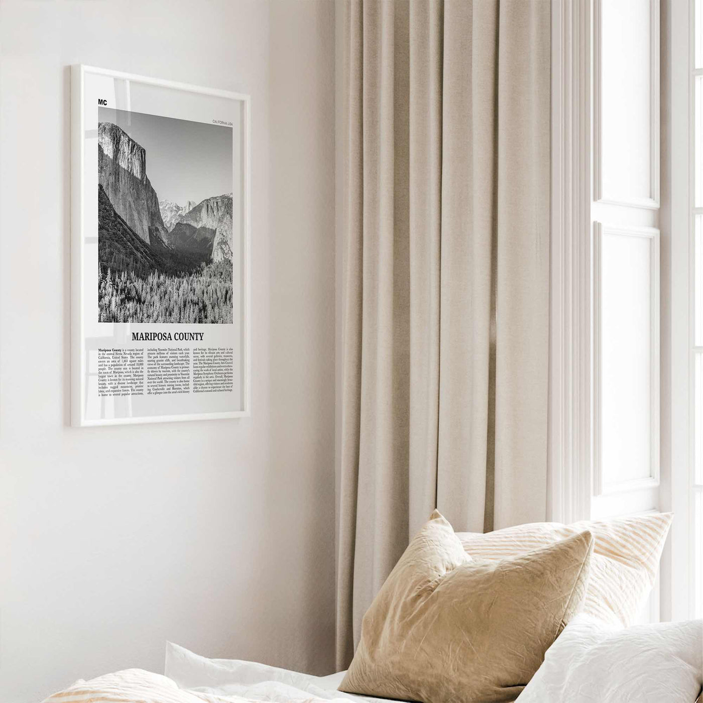 Mariposa County Print Black and White, Mariposa County Wall Art, Mariposa County Poster, Mariposa Photo, Mariposa Wall Décor, Mariposa Map