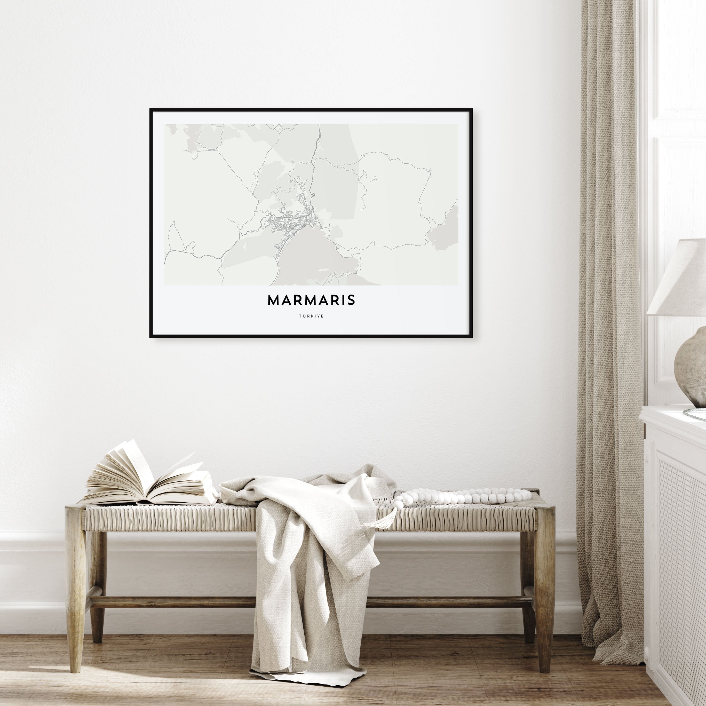 Marmaris Map Landscape Poster