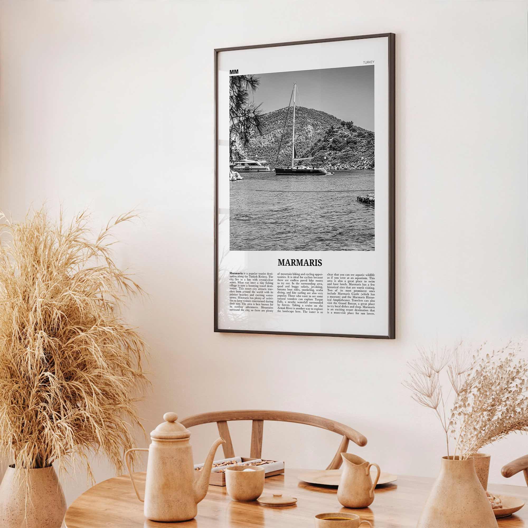 Marmaris Print Black and White, Marmaris Wall Art, Marmaris Poster, Marmaris Photo, Marmaris Wall Décor, Turkey, Europe, Türkiye, Turkish