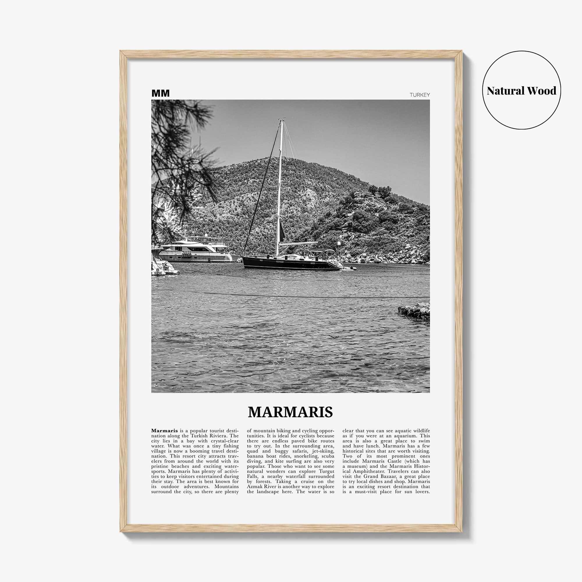 Marmaris Print Black and White, Marmaris Wall Art, Marmaris Poster, Marmaris Photo, Marmaris Wall Décor, Turkey, Europe, Türkiye, Turkish