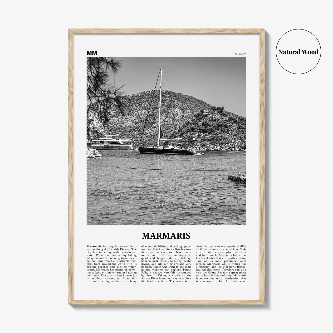 Marmaris Print Black and White, Marmaris Wall Art, Marmaris Poster, Marmaris Photo, Marmaris Wall Décor, Turkey, Europe, Türkiye, Turkish