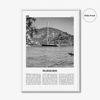 Marmaris Print Black and White, Marmaris Wall Art, Marmaris Poster, Marmaris Photo, Marmaris Wall Décor, Turkey, Europe, Türkiye, Turkish