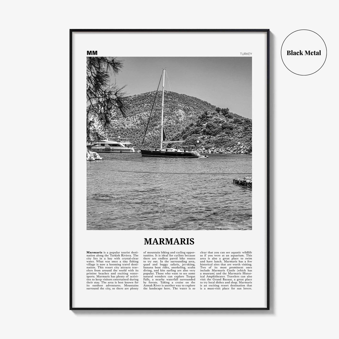 Marmaris Print Black and White, Marmaris Wall Art, Marmaris Poster, Marmaris Photo, Marmaris Wall Décor, Turkey, Europe, Türkiye, Turkish