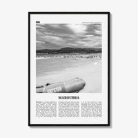 Maroubra Print Black and White, Maroubra Wall Art, Maroubra Poster, Maroubra Photo, Maroubra Map, Maroubra Decor, New South Wales, Australia