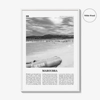 Maroubra Print Black and White, Maroubra Wall Art, Maroubra Poster, Maroubra Photo, Maroubra Map, Maroubra Decor, New South Wales, Australia