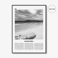 Maroubra Print Black and White, Maroubra Wall Art, Maroubra Poster, Maroubra Photo, Maroubra Map, Maroubra Decor, New South Wales, Australia