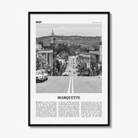 Marquette Print Black and White, Marquette Wall Art, Marquette Poster, Marquette Photo, Marquette Wall Décor, Michigan, USA, United States
