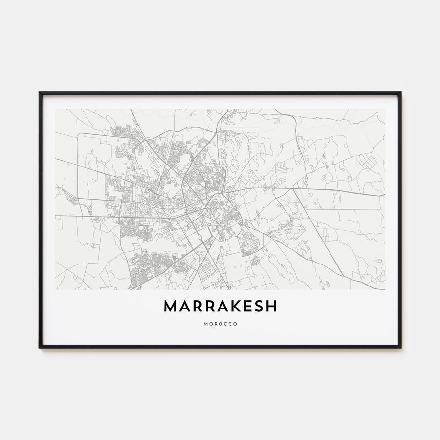 Marrakesh Map Landscape Poster
