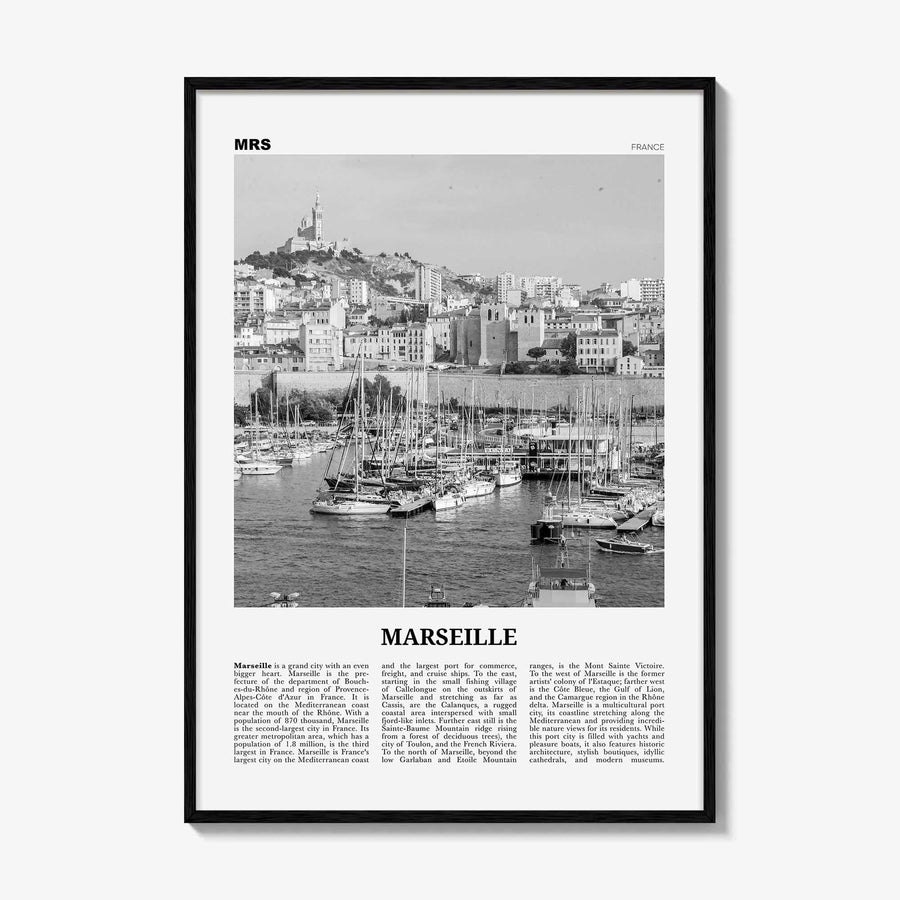 Marseille Print Black and White, Marseille Wall Art, Marseille Poster, Marseille Photo, Marseille Decor, France, Alpes-Côte d'Azur, Europe