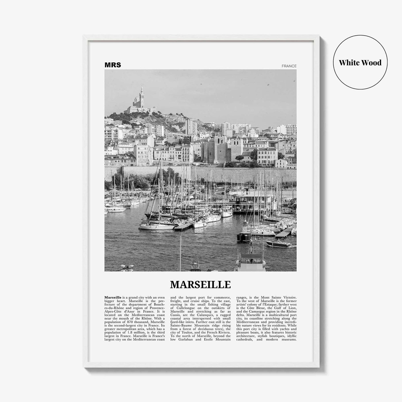 Marseille Print Black and White, Marseille Wall Art, Marseille Poster, Marseille Photo, Marseille Decor, France, Alpes-Côte d'Azur, Europe