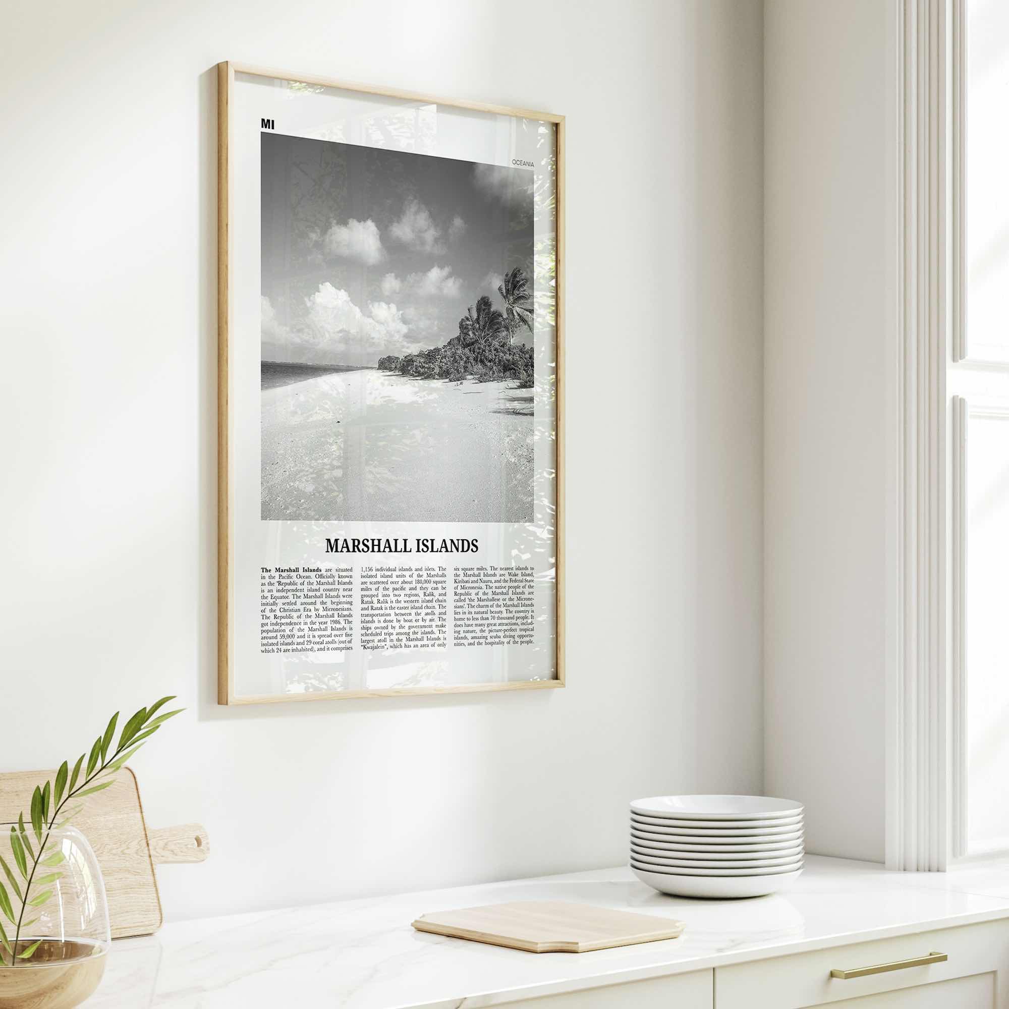 Marshall Islands Print Black and White, Marshall Islands Wall Art, Marshall Islands Poster, Marshall Islands Photo, Marshall Islands Décor
