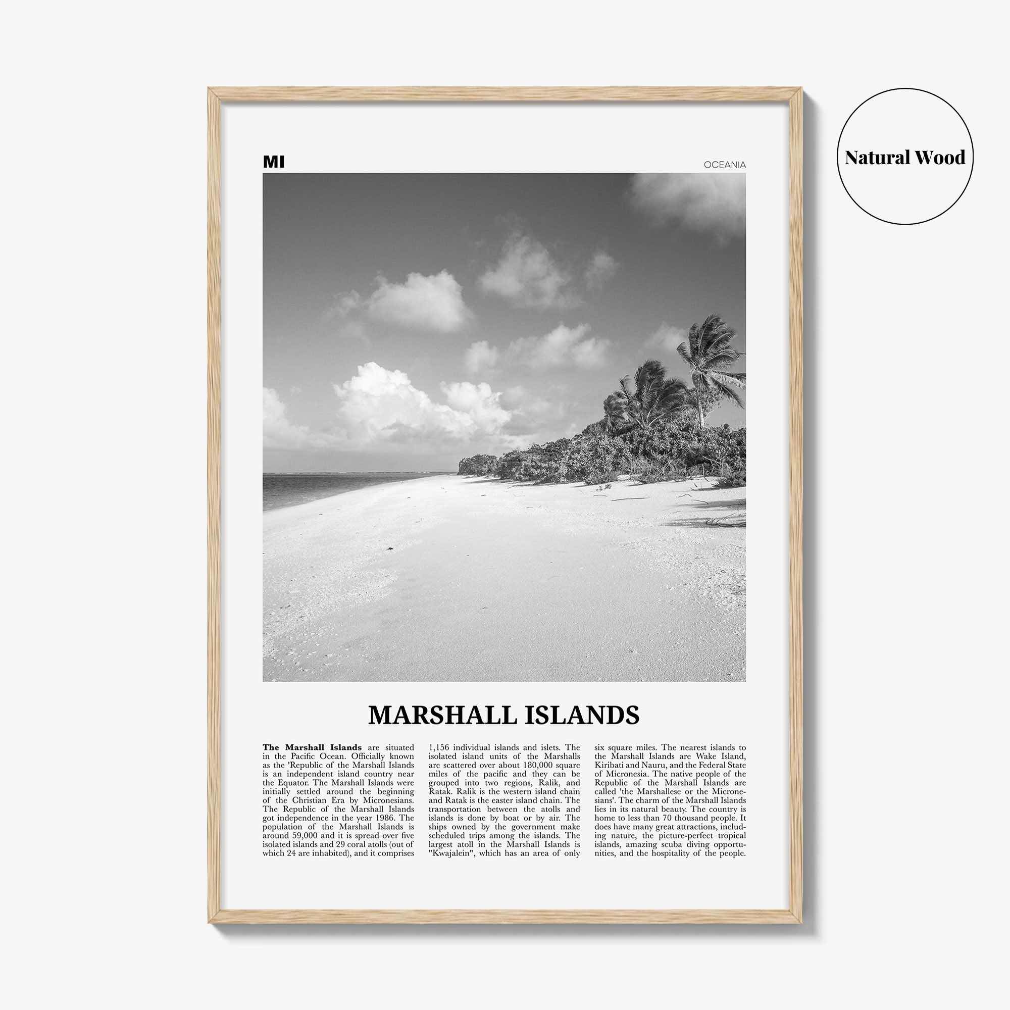Marshall Islands Print Black and White, Marshall Islands Wall Art, Marshall Islands Poster, Marshall Islands Photo, Marshall Islands Décor
