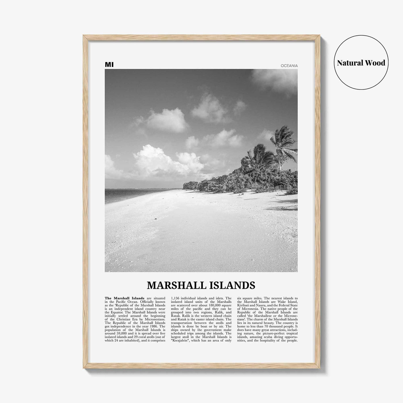 Marshall Islands Print Black and White, Marshall Islands Wall Art, Marshall Islands Poster, Marshall Islands Photo, Marshall Islands Décor