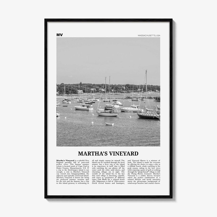 Marthas Vineyard Print Black and White, Martha’s Vineyard Wall Art, Martha’s Vineyard Poster, Martha’s Vineyard Photo, Massachusetts, USA