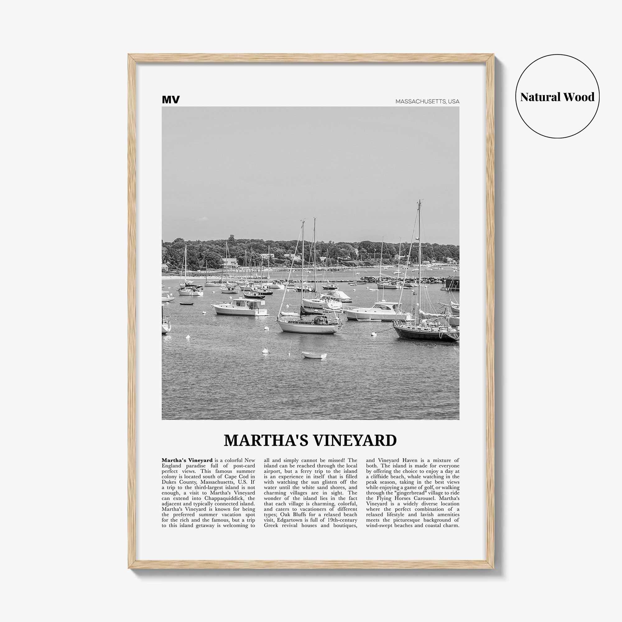 Marthas Vineyard Print Black and White, Martha’s Vineyard Wall Art, Martha’s Vineyard Poster, Martha’s Vineyard Photo, Massachusetts, USA