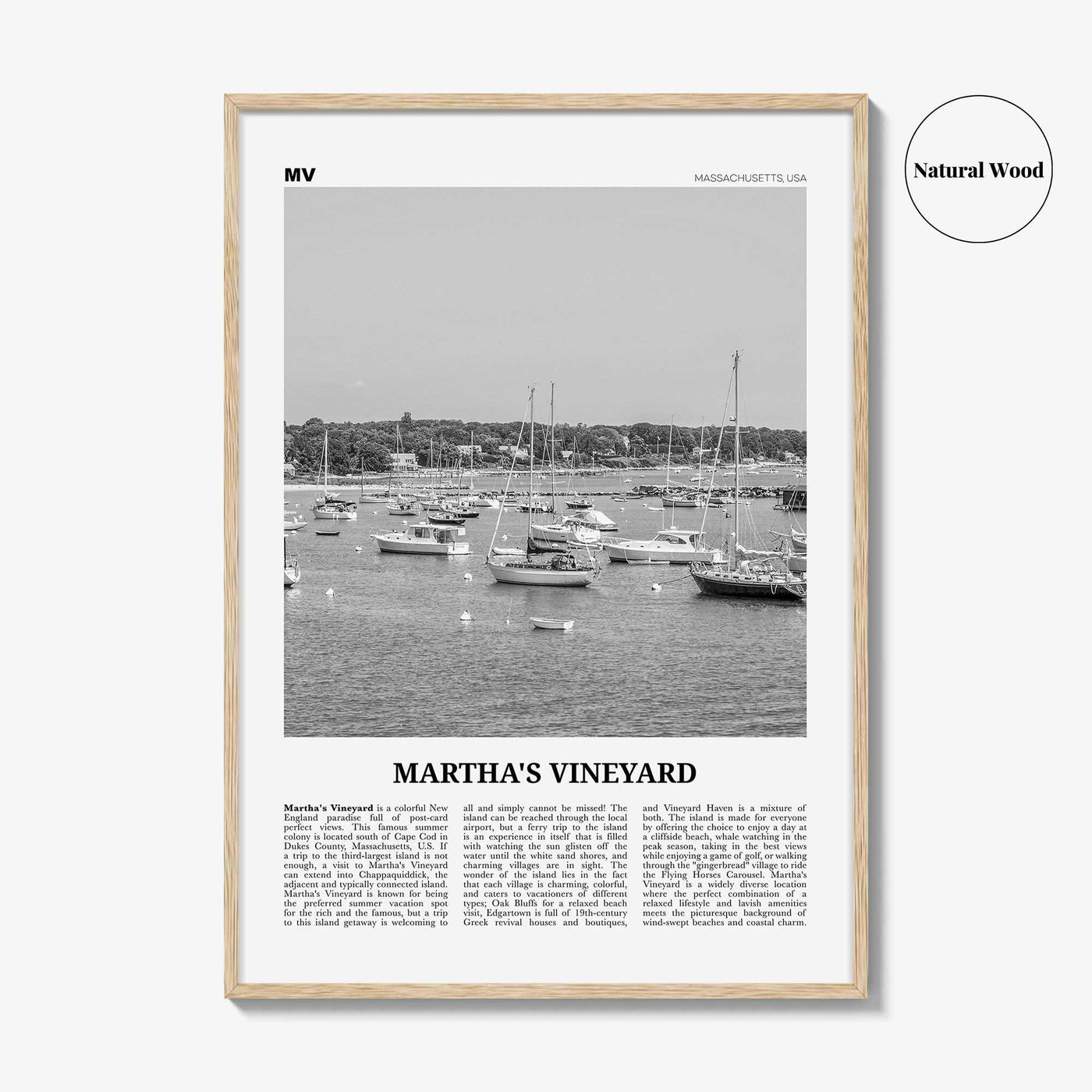 Marthas Vineyard Print Black and White, Martha’s Vineyard Wall Art, Martha’s Vineyard Poster, Martha’s Vineyard Photo, Massachusetts, USA