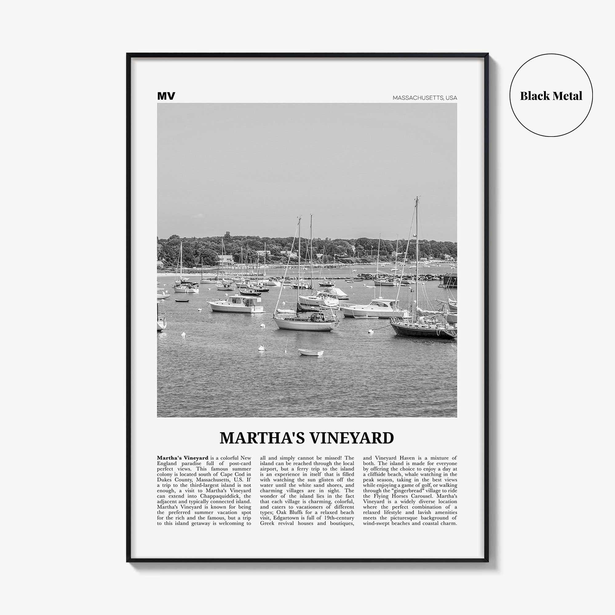 Marthas Vineyard Print Black and White, Martha’s Vineyard Wall Art, Martha’s Vineyard Poster, Martha’s Vineyard Photo, Massachusetts, USA