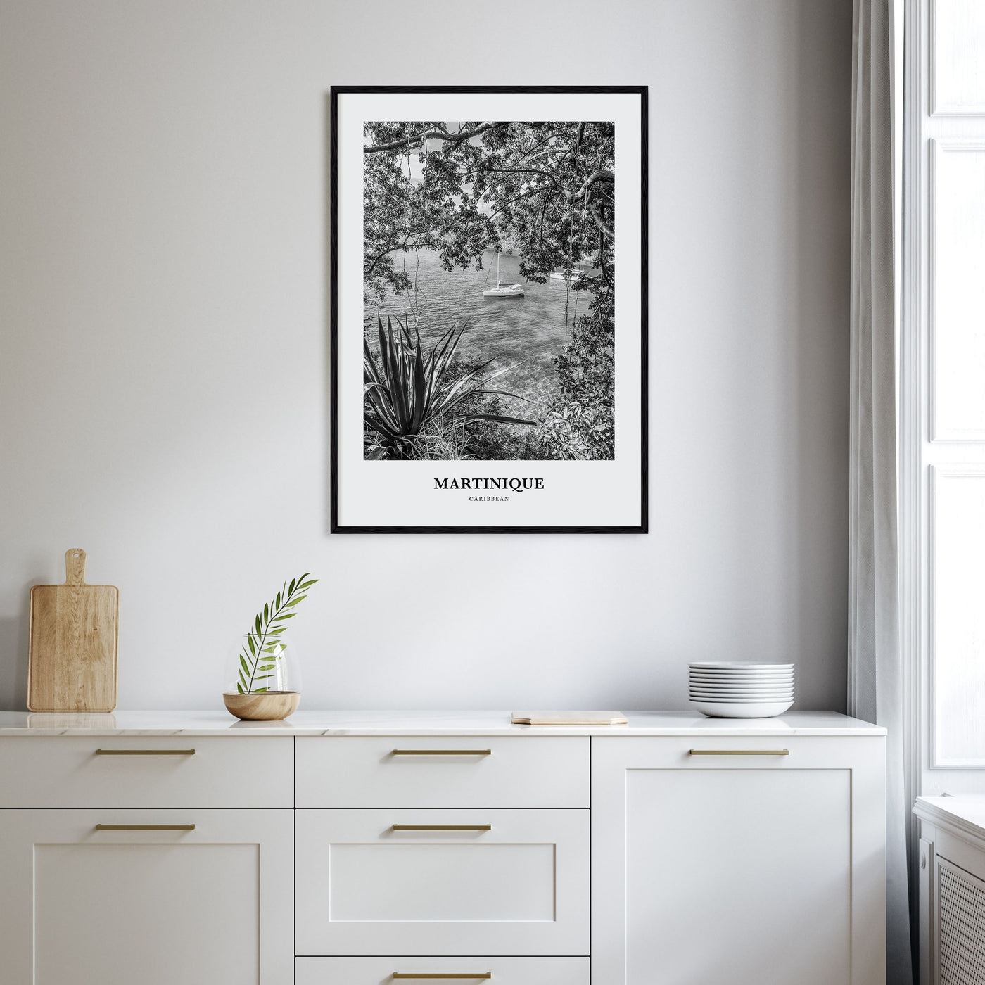 Martinique Portrait B&W Poster