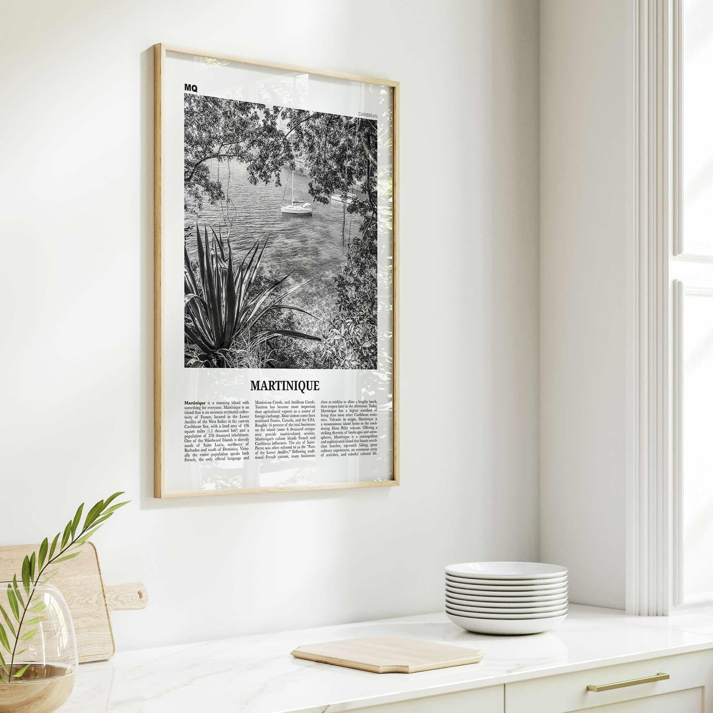 Martinique Print Black and White, Martinique Wall Art, Martinique Poster, Martinique Photo, Martinique Wall Decor, Fort-de-France, Caribbean