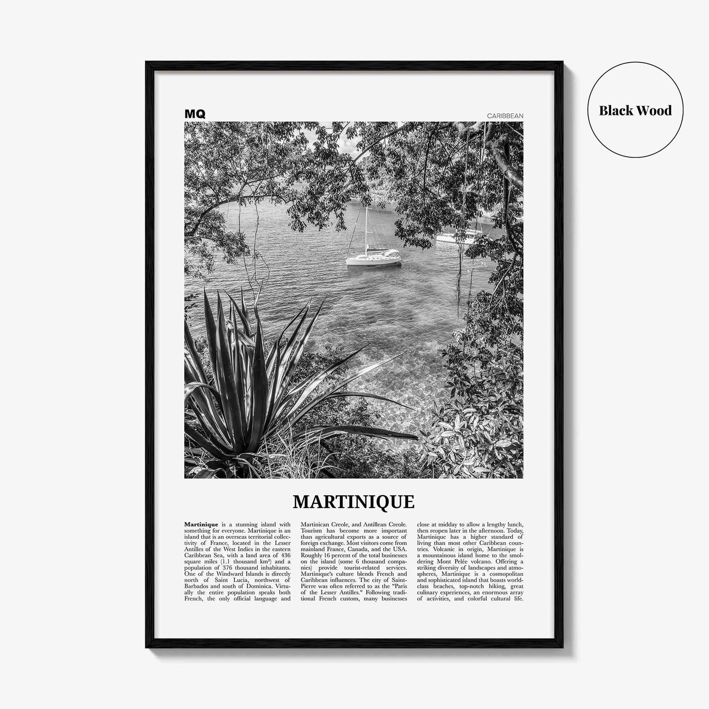 Martinique Print Black and White, Martinique Wall Art, Martinique Poster, Martinique Photo, Martinique Wall Decor, Fort-de-France, Caribbean