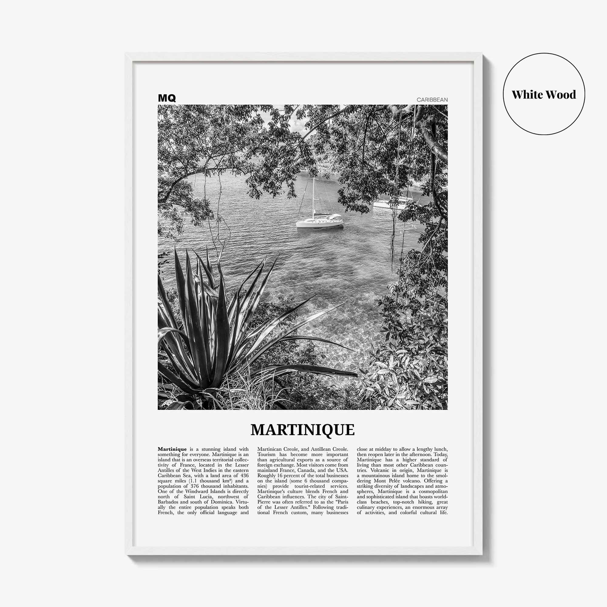Martinique Print Black and White, Martinique Wall Art, Martinique Poster, Martinique Photo, Martinique Wall Decor, Fort-de-France, Caribbean