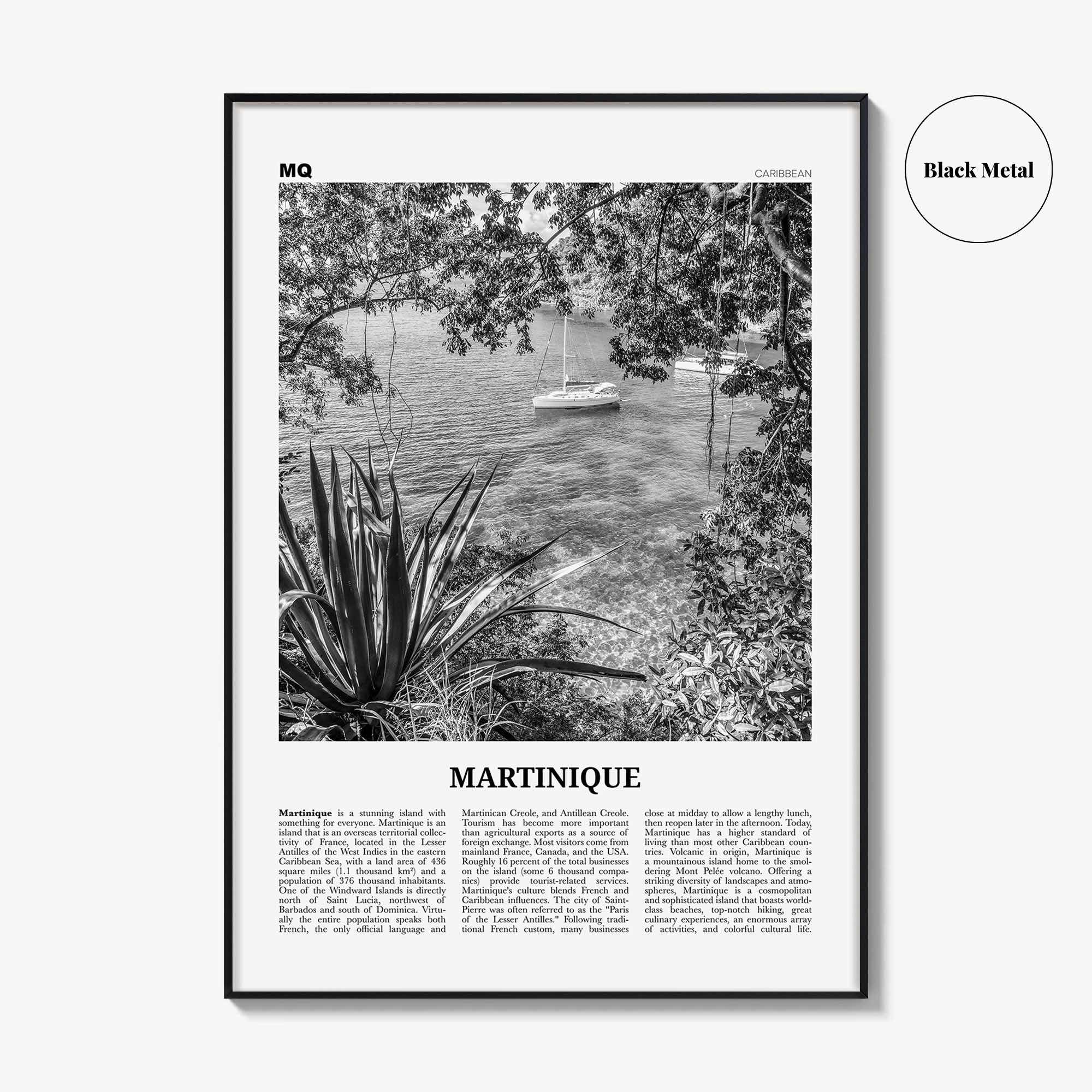 Martinique Print Black and White, Martinique Wall Art, Martinique Poster, Martinique Photo, Martinique Wall Decor, Fort-de-France, Caribbean
