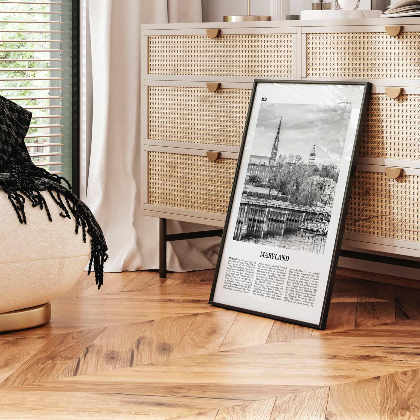 Maryland Print Black and White No 1, Maryland Wall Art, Maryland Poster, Maryland Photo, Maryland Wall Decor, USA, United States