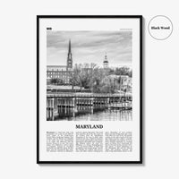 Maryland Print Black and White No 1, Maryland Wall Art, Maryland Poster, Maryland Photo, Maryland Wall Decor, USA, United States