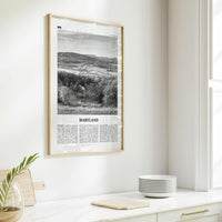 Maryland Print Black and White No 2, Maryland Wall Art, Maryland Poster, Maryland Photo, Maryland Wall Décor, Maryland Map