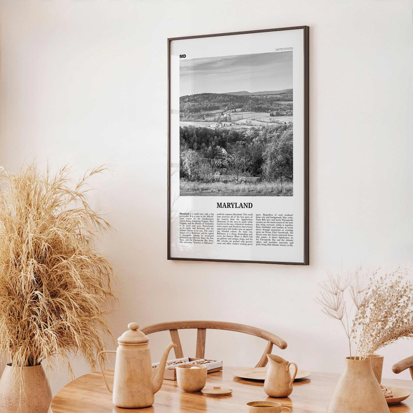 Maryland Print Black and White No 2, Maryland Wall Art, Maryland Poster, Maryland Photo, Maryland Wall Décor, Maryland Map