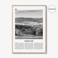 Maryland Print Black and White No 2, Maryland Wall Art, Maryland Poster, Maryland Photo, Maryland Wall Décor, Maryland Map