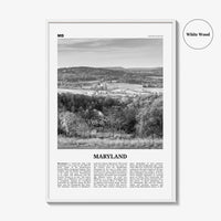 Maryland Print Black and White No 2, Maryland Wall Art, Maryland Poster, Maryland Photo, Maryland Wall Décor, Maryland Map