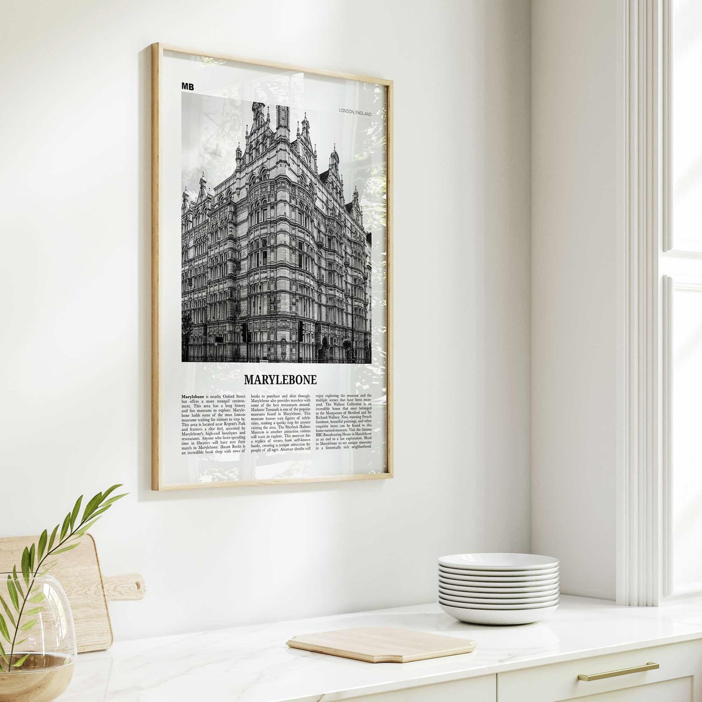 Marylebone Print Black and White, Marylebone Wall Art, Marylebone Poster, Marylebone Photo, Marylebone Wall Décor, Marylebone Map, London,