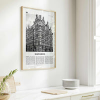 Marylebone Print Black and White, Marylebone Wall Art, Marylebone Poster, Marylebone Photo, Marylebone Wall Décor, Marylebone Map, London,