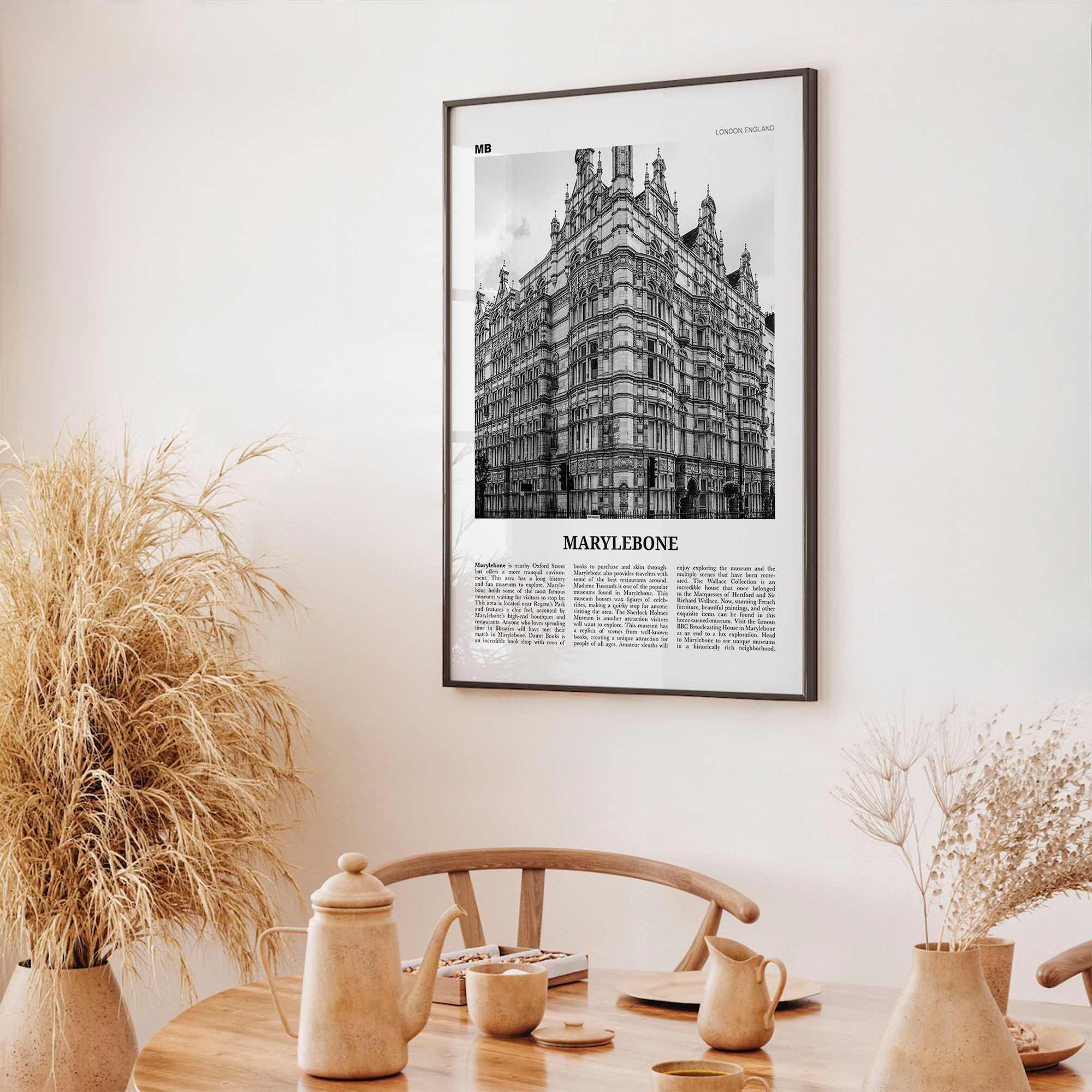 Marylebone Print Black and White, Marylebone Wall Art, Marylebone Poster, Marylebone Photo, Marylebone Wall Décor, Marylebone Map, London,