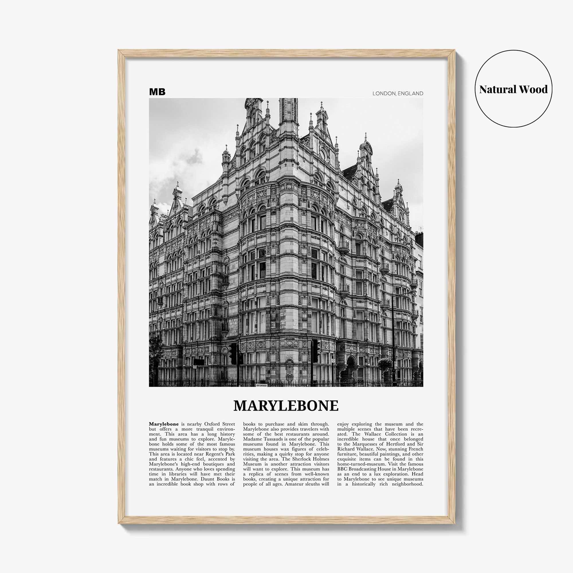 Marylebone Print Black and White, Marylebone Wall Art, Marylebone Poster, Marylebone Photo, Marylebone Wall Décor, Marylebone Map, London,