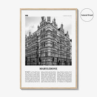 Marylebone Print Black and White, Marylebone Wall Art, Marylebone Poster, Marylebone Photo, Marylebone Wall Décor, Marylebone Map, London,