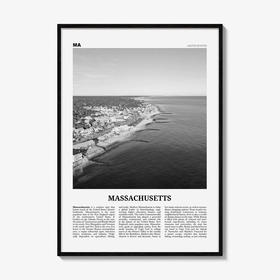 Massachusetts Print Black and White No 1, Massachusetts Wall Art, Massachusetts Poster, Massachusetts Photo, USA, United States, America