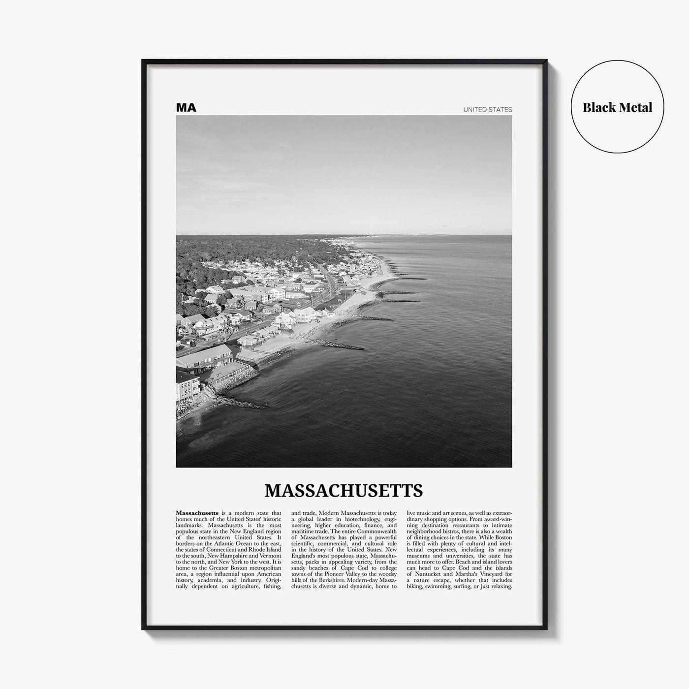 Massachusetts Print Black and White No 1, Massachusetts Wall Art, Massachusetts Poster, Massachusetts Photo, USA, United States, America